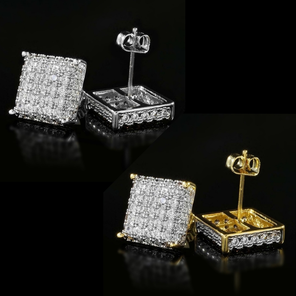Gold or sliver diamond earrings